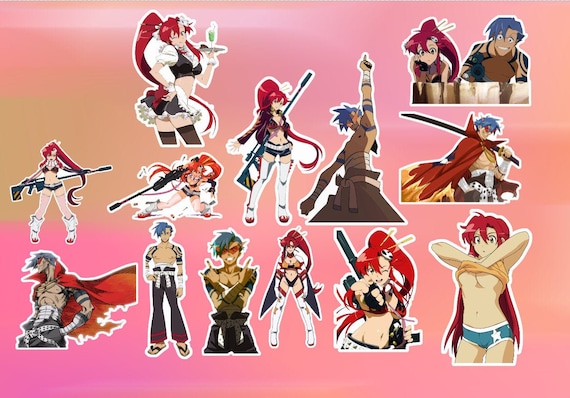 Tengen Toppa Gurren Lagann Yoko Littner and Kamina Stickers/decals 