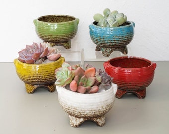 Ceramic Planter With Drainage Hole/(1 POT)/Cactus Succulent Plant Pot/Small Fern Flower Pot Gift Garden Desk Decoration