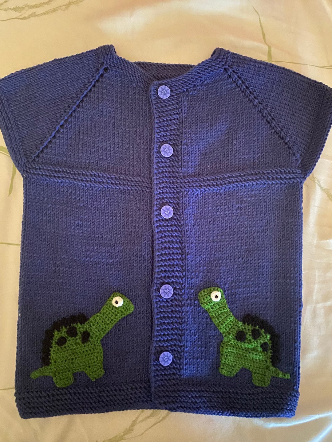 Dinosaur Motif Cardigan Sweater Vest Kids Cardigan Baby Etsy