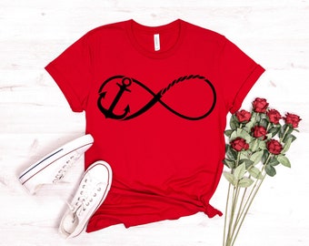 Anchor Shirt, Infinity Anchor Shirt, Nautical Shirt, Beach Shirt, Gift For Sailor, Sailing Gift, Valentines Shirt Women and Men