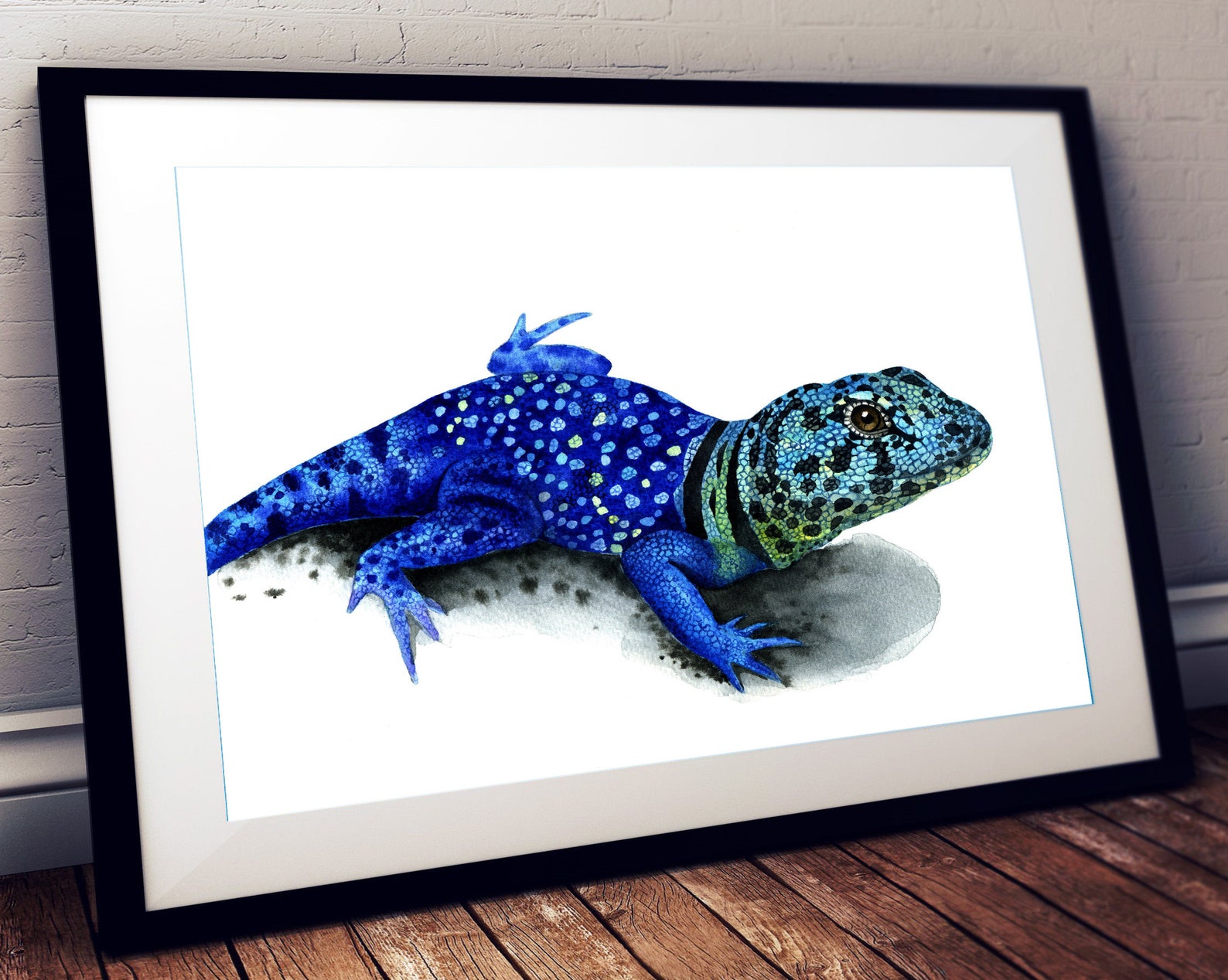 Blue Lizard Print Reptile Room Decor Herpetology Print Lizard Etsy