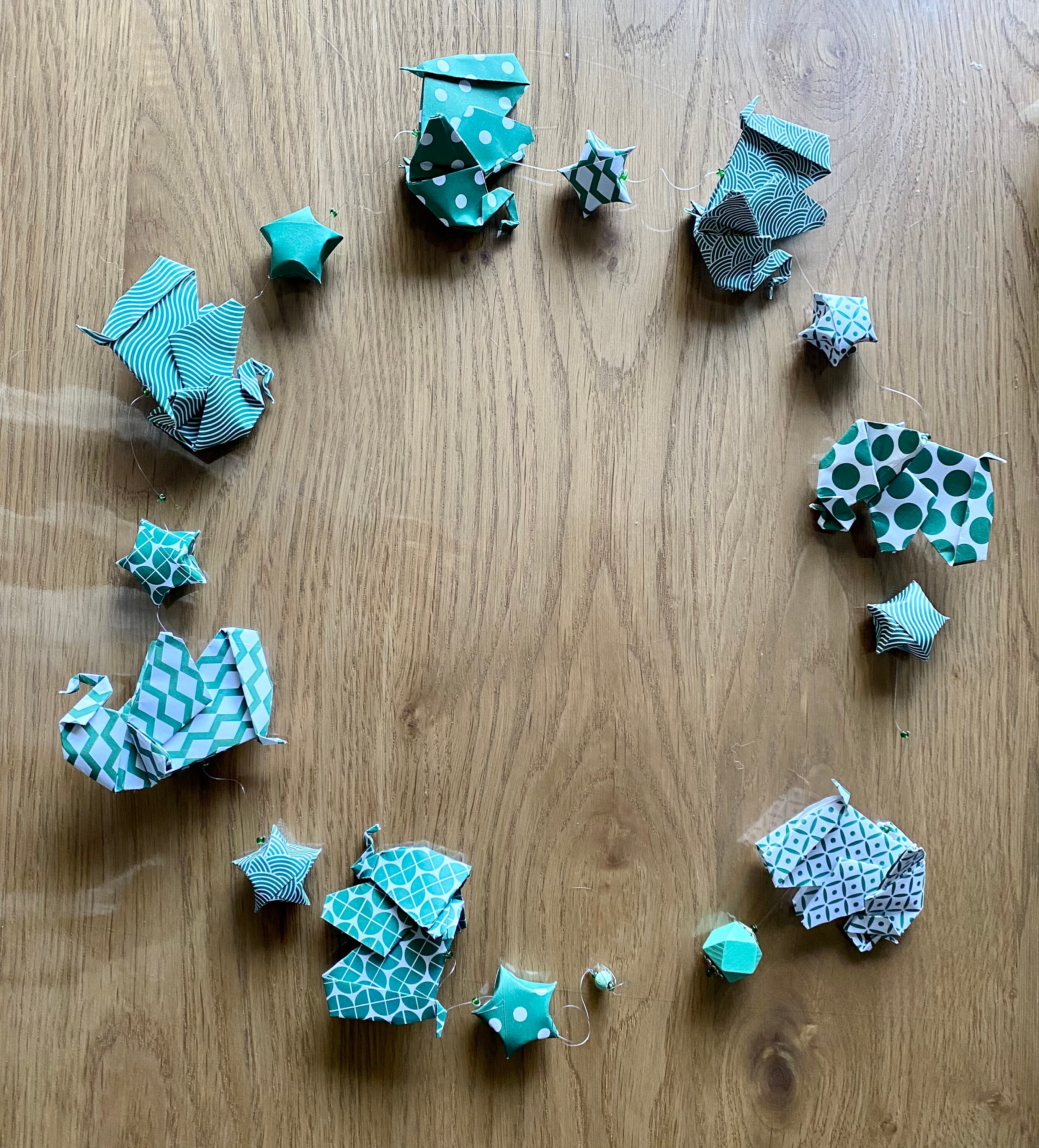 Guirlande Origami et Perles