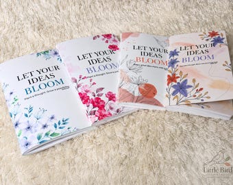 Floral Notebook 5.5 x 8.5, Handmade Lined Journal, Let Your Ideas Bloom Notebook, Botanical Stationery, Teacher Student Gift