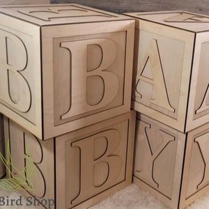Individual Wooden box enclosed cube unfinished unpainted with letters of your choice