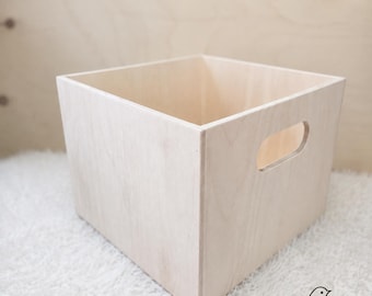 Birch Plywood Wood  Crate with Handles- by Little Bird Studios