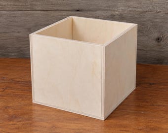 Unfinished Baltic Birch Wood Box, Wedding Centerpiece, Custom Your Sizes 1/4 Thick
