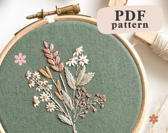 Summer Harvest Embroidery Pattern || Embroidery Hoop Art PDF Pattern with Instructions || Digital Download