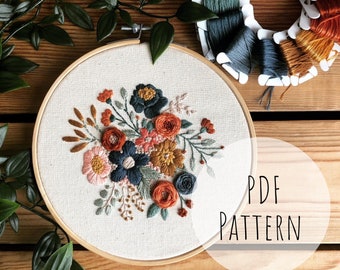 Blooming Beauty || Embroidery Hoop Art PDF Pattern with Instructions || Digital Download