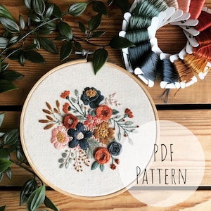 Blooming Beauty || Embroidery Hoop Art PDF Pattern with Instructions || Digital Download