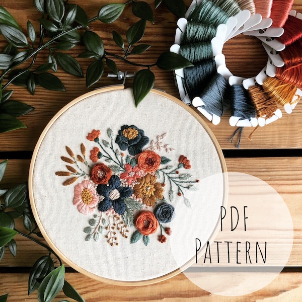 Blooming Beauty || Embroidery Hoop Art PDF Pattern with Instructions || Digital Download