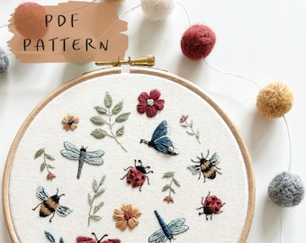 Bug's Life Embroidery Hoop || Embroidery Hoop Art PDF Pattern with Instructions || Digital Download