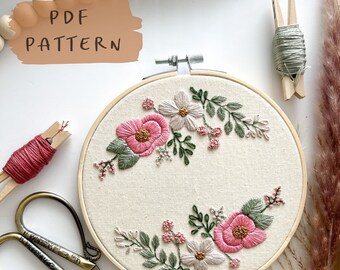 Spring Duo || Embroidery Hoop Art PDF Pattern with Instructions || Digital Download