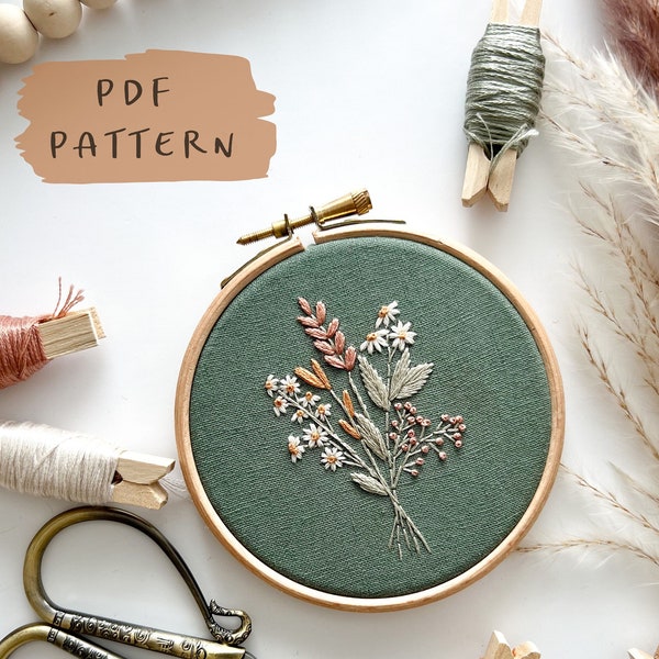 Summer Harvest Embroidery Pattern || Embroidery Hoop Art PDF Pattern with Instructions || Digital Download
