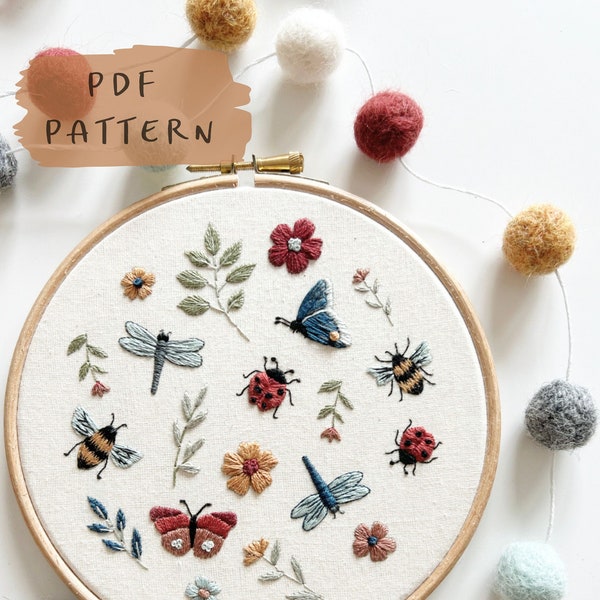 Bug's Life Embroidery Hoop || Embroidery Hoop Art PDF Pattern with Instructions || Digital Download