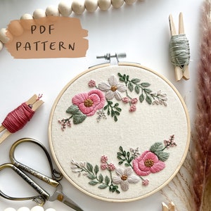 Spring Duo Embroidery Hoop Art PDF Pattern With Instructions Digital ...