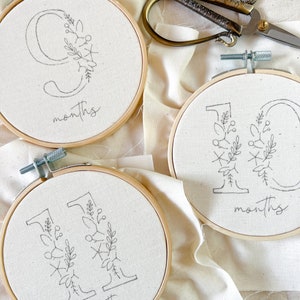 Floral Numbers 0-9 Embroidery Pattern with Phrases Floral Embroidery Hoop Art PDF Pattern with Instructions Digital Download image 7