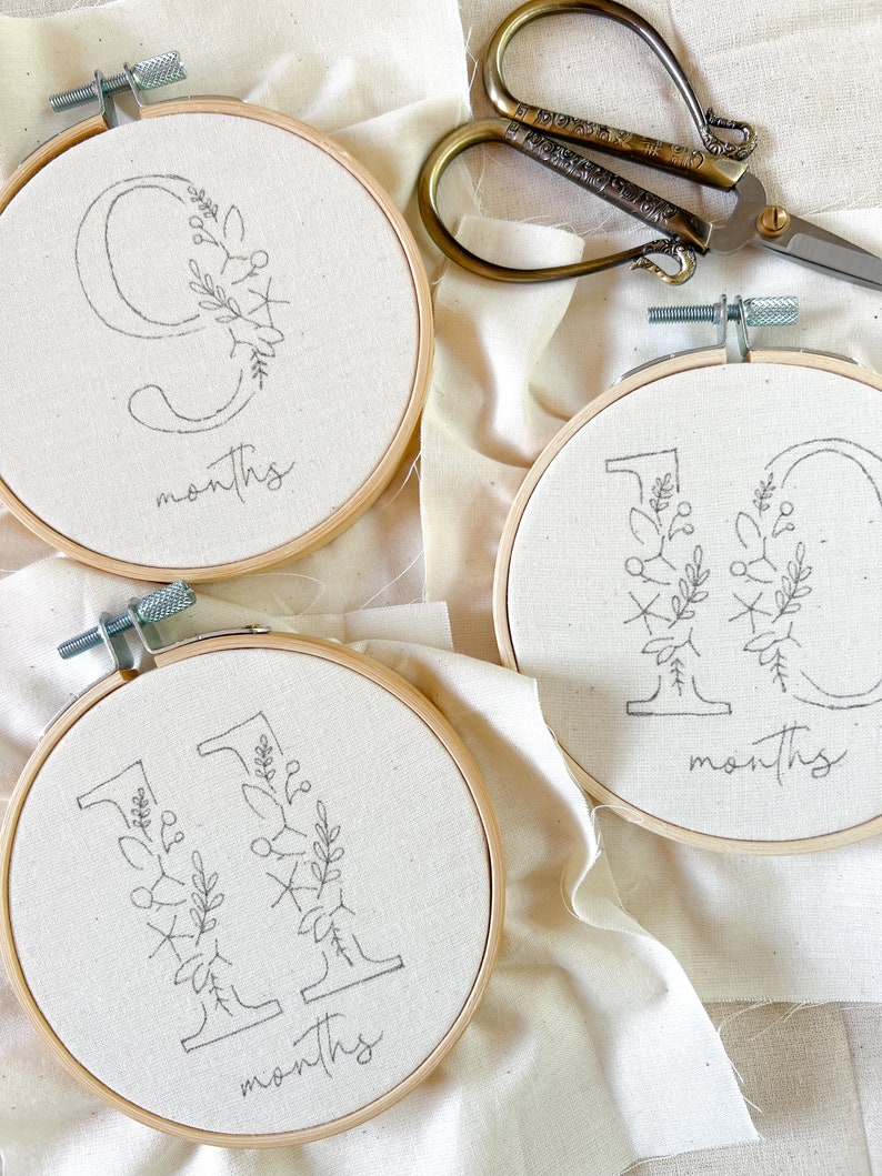 Floral Numbers 0-9 Embroidery Pattern with Phrases Floral Embroidery Hoop Art PDF Pattern with Instructions Digital Download image 7