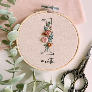 Floral Numbers 0-9 Embroidery Pattern with Phrases Floral Embroidery Hoop Art PDF Pattern with Instructions Digital Download image 5