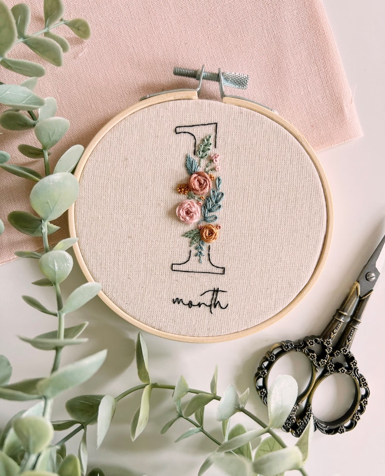 Floral Numbers 0-9 Embroidery Pattern with Phrases Floral Embroidery Hoop Art PDF Pattern with Instructions Digital Download image 5