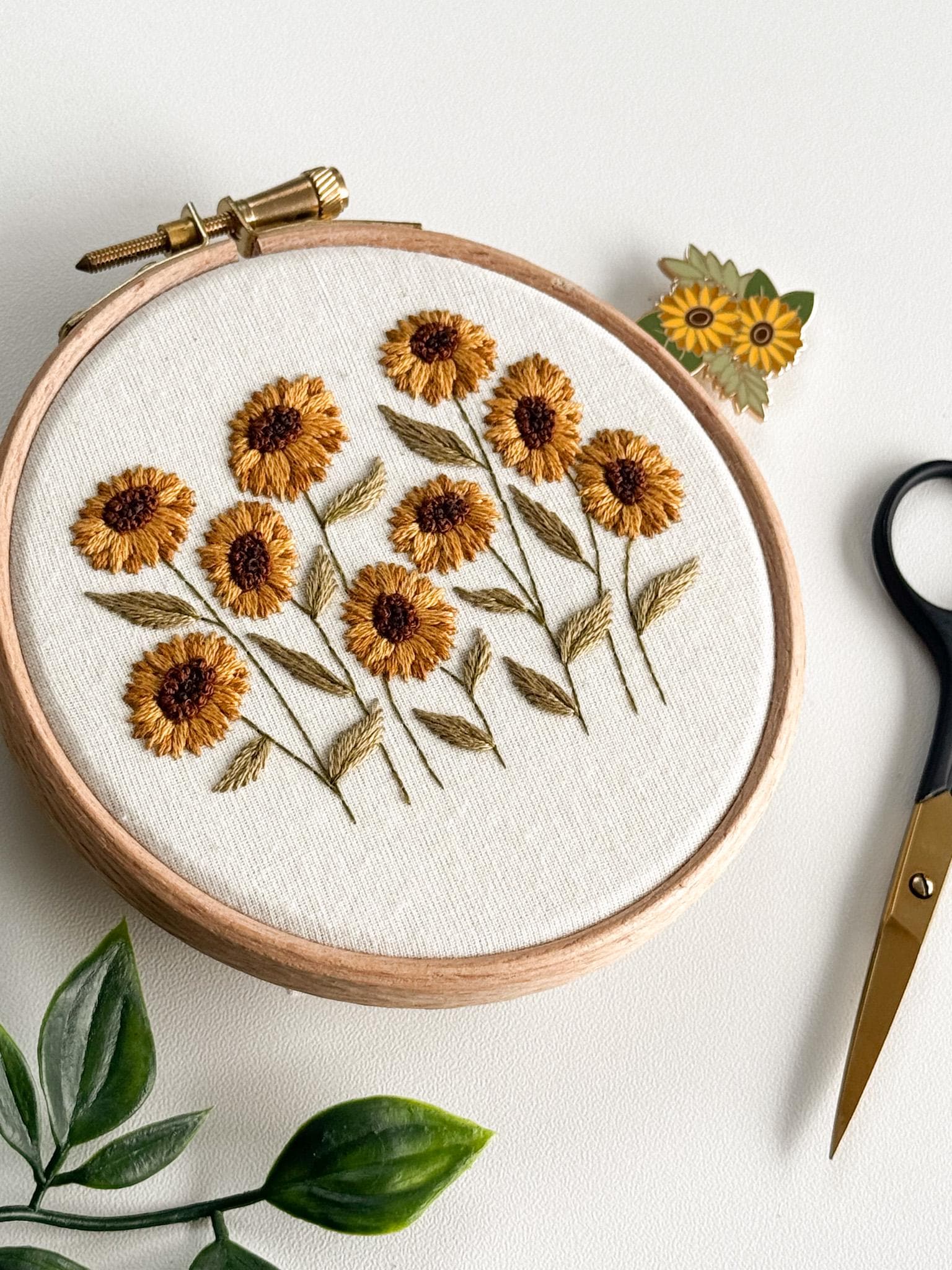 Sunflower Seasons Embroidery Pattern Bundle || Embroidery Hoop Art PDF ...