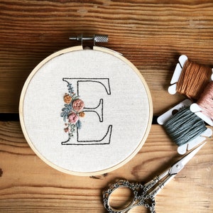 Floral Initial - 26 Letters || Embroidery Hoop Art PDF Pattern With ...