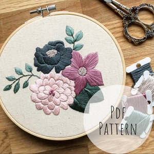 Embroidery Bundle, Floral Embroidery Patterns PDF, Winter Embroidery  Design, Fall Home Decor, DIY Gift for Friend, Stitching Patterns 