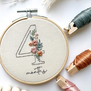 Floral Numbers 0-9 Embroidery Pattern with Phrases Floral Embroidery Hoop Art PDF Pattern with Instructions Digital Download image 8