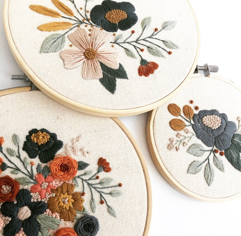 Blooming Beauty Collection || Embroidery Hoop Art PDF Pattern With ...