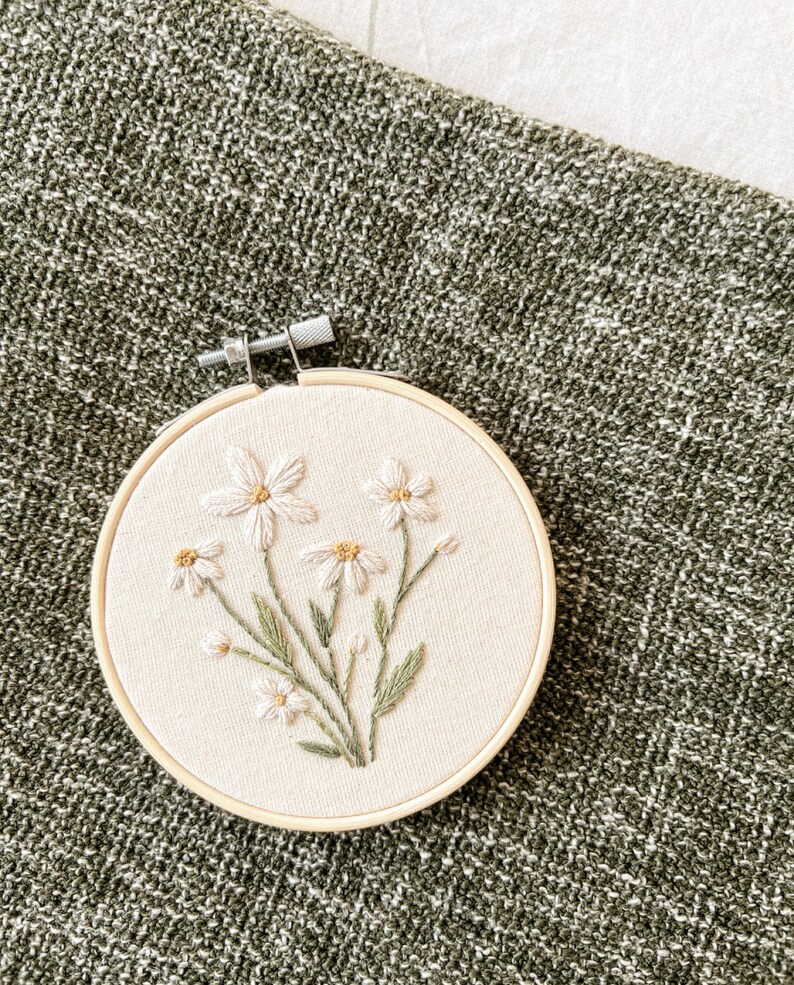 Wild Daisy Embroidery Pattern || Floral Embroidery Hoop Art PDF Pattern ...