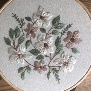 Neutral Bouquet Embroidery Hoop Art PDF Pattern With - Etsy