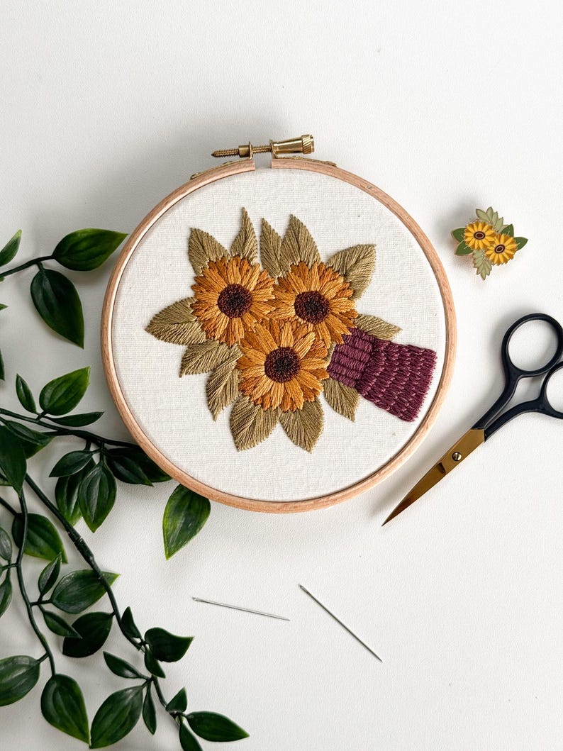 Sunflower Seasons Embroidery Pattern Bundle || Embroidery Hoop Art PDF ...