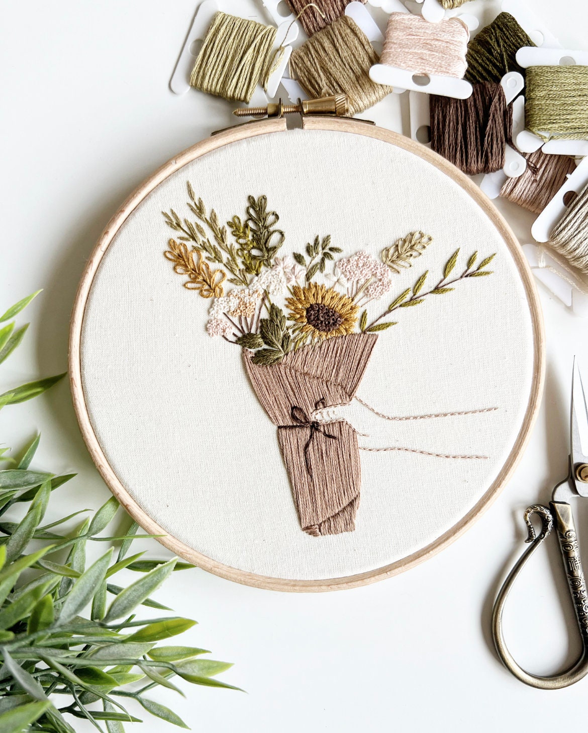 Paper Bouquet || Embroidery Hoop Art PDF Pattern With Instructions ...