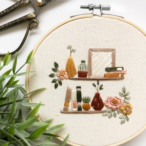 Boho Shelf Embroidery Pattern Floral Embroidery Hoop Art PDF Pattern ...