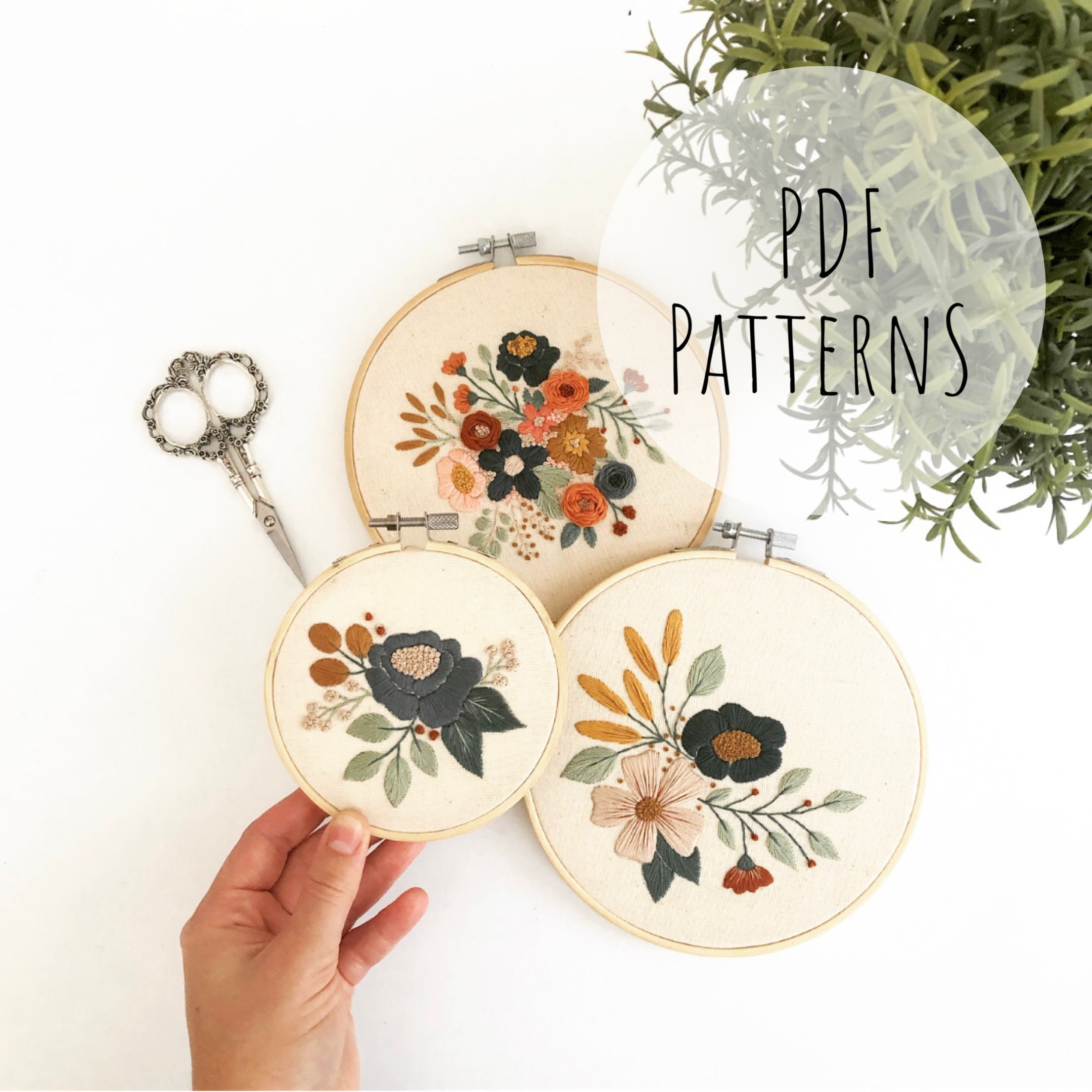 Blooming Beauty Collection || Embroidery Hoop Art PDF Pattern With ...