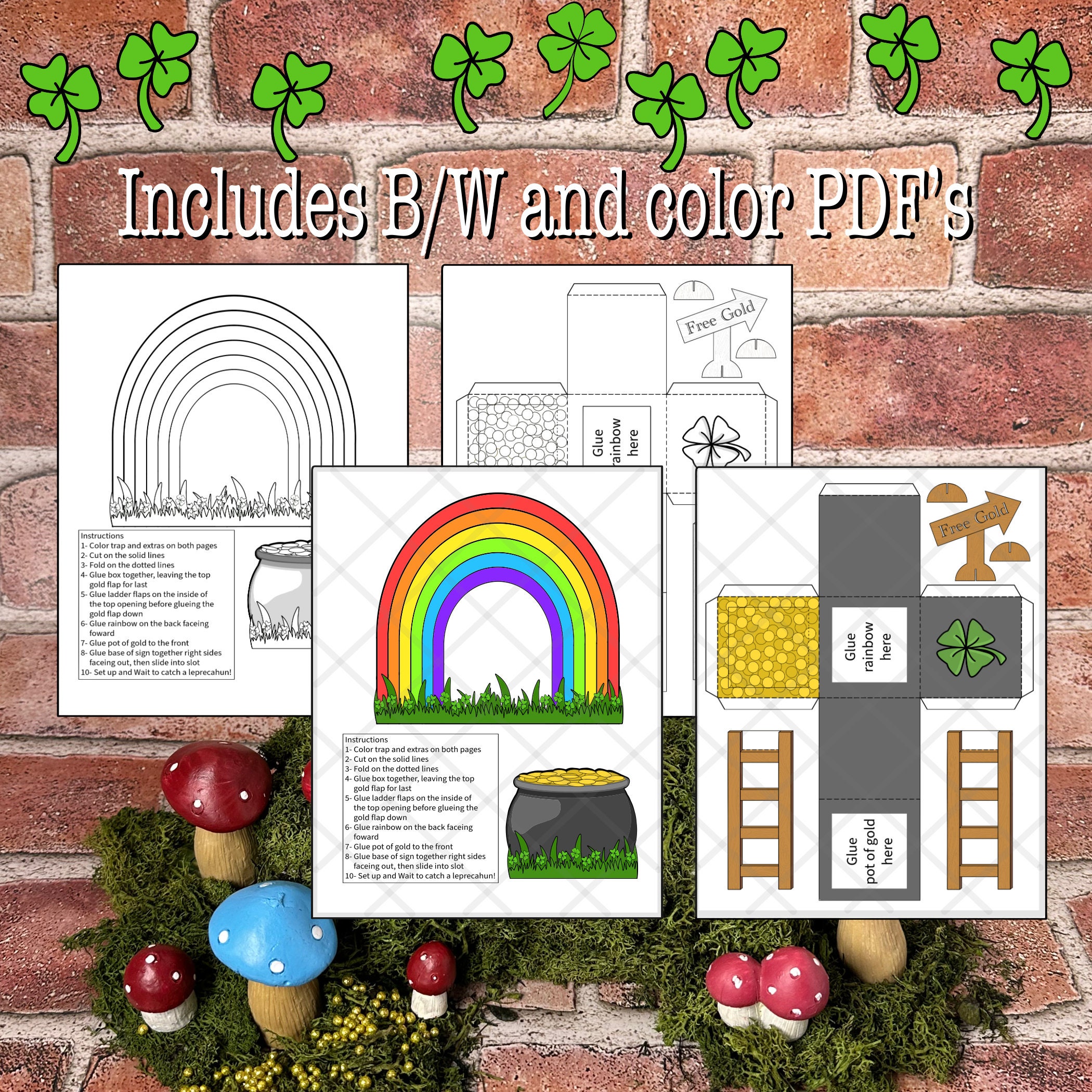 DIY Printable Leprechaun Trap Pot of Gold St Patrick’s Day Kids