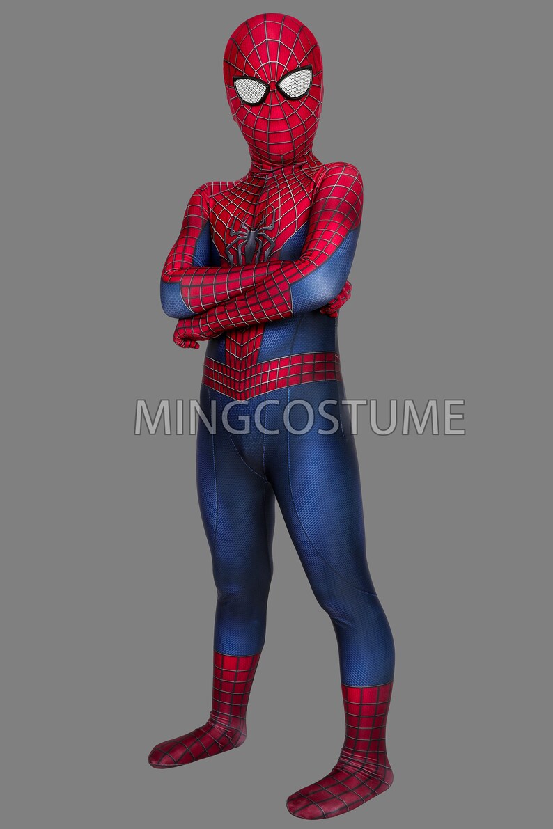 The Amazing Spider Man Cosplay Spiderman Costume Peter\u00b7Parker Jumpsuits Mask For KID Suit