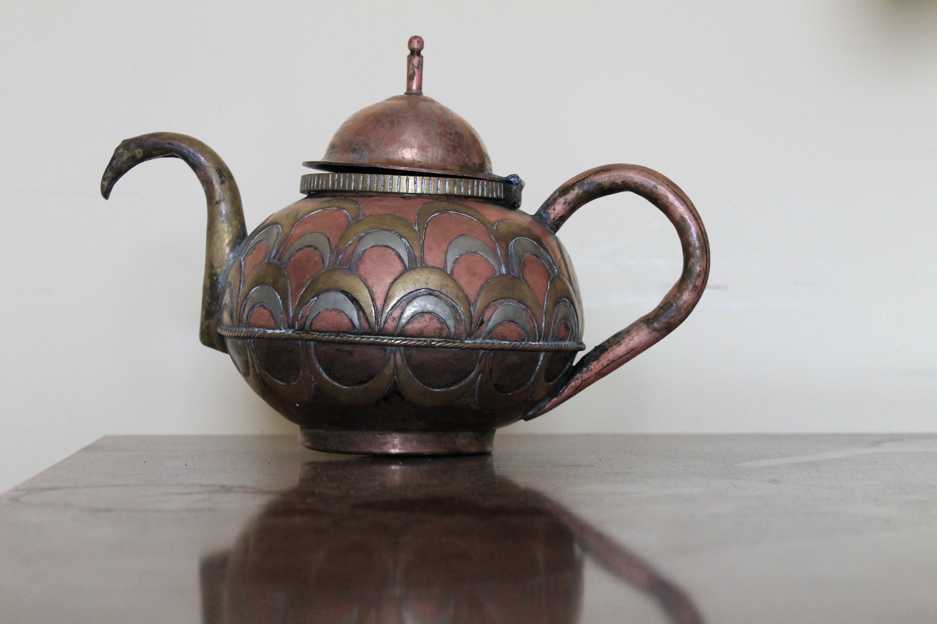 Vintage Egyptian Copper Teapot Etsy