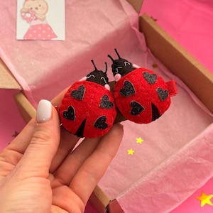 Ladybug clip,toddler hair clip set , ladybug hair bow, toddler hair accessories, ladybug headband, cute ladybug, red ladybug clips