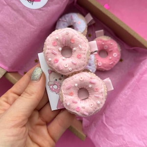 ドーナツヘアクリップ - Etsy 日本 ヘアピン セット リボン ドーナツ柄