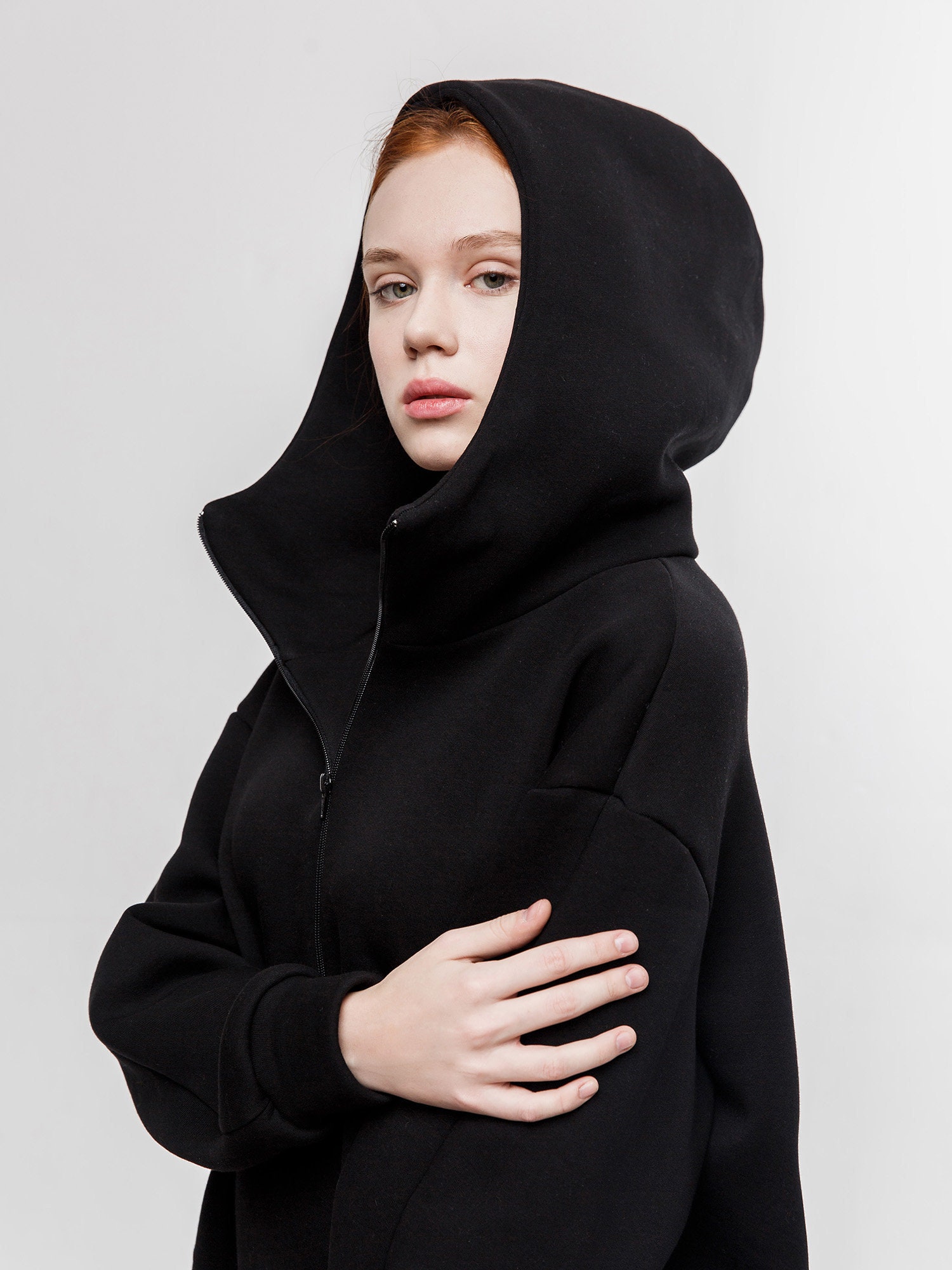 Zip up warm oversized cotton zip hoodie with fleece base Etsy