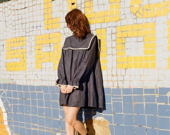 Para Julia Morrow - vestido marinero de lino - HECHO A MEDIDA