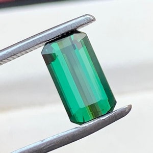 Natural Teal Green Color Tourmaline Gemstone For Sale , Emerald Shape Tourmaline For Jewelry , 9.5 | 5.3 | 3.6 MM