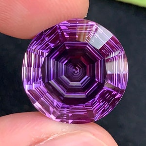 Natural Amethyst Gemstone Fancy Round Carving Cut , Amethyst Gemstone For Jewelry , 16.10 CT