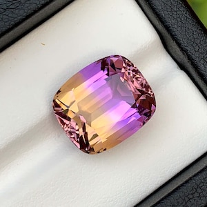 Unique Separation of Bicolor Natural Ametrine Loose Gemstone From Bolivia, Ametrine Gemstone for Jewelry Making, 14.15 carats
