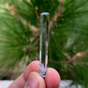 Terminated Transparent Aquamarine Crystal With Rare Columbite Bunch , Aquamarine Specimen ,  Natural Aquamarine , weight : 3.01 Gram