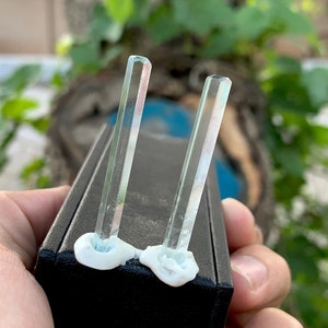 Terminated Transparent Aquamarine Crystals Pair , Diamond Cut , Terminated Aquamarine  , Pendant Making , Weight : 16.40 CT