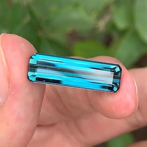 Indicolite Blue Tourmaline Gemstone, Blue Tourmaline Loose Stone For Jewellery, Emerald Cut Blue Tourmaline From Afghanistan - 6.90 Carats