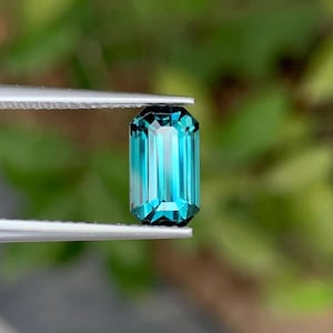 Attractive Indicolite Blue Tourmaline Gemstone, Blue Tourmaline Loose Stone For Jewellery, Emerald Cut Afghanistan Tourmaline - 1.85 CTS