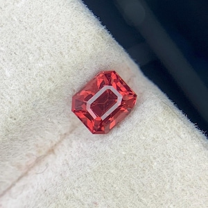 Natural Persian Red Spinel, Asscher Cut Loose Gemstone, 0.75 CTS