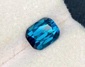 Ink Blue Afghan Tourmaline Gemstone, Cushion Cut, 2.30 Carats